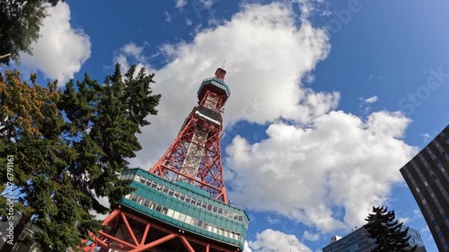 札幌テレビ等と流れる雲  タイムラプス撮影