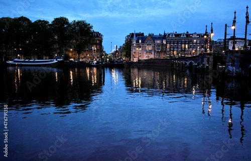 Photography Amsterdam canal at night