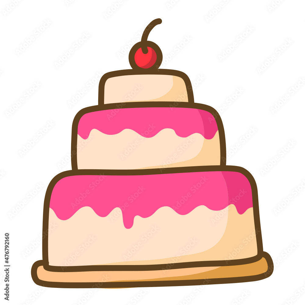 party cake icon. Suitable to use for bakery, food menu, online shop, pastry, restaurant, cafe, etc. 100% vector icon. party cake icon. Suitable to use for bakery, food menu, online shop, pastry, restaurant, cafe, etc. 100% vector icon.