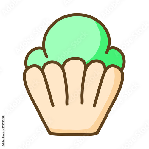 muffin icon. Suitable to use for bakery, food menu, online shop, pastry, restaurant, cafe, etc. 100% vector icon.