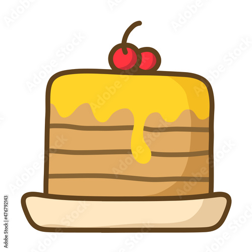 pancake icon. Suitable to use for bakery, food menu, online shop, pastry, restaurant, cafe, etc. 100% vector icon.