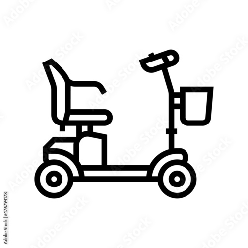 scooter medical drive line icon vector. scooter medical drive sign. isolated contour symbol black illustration