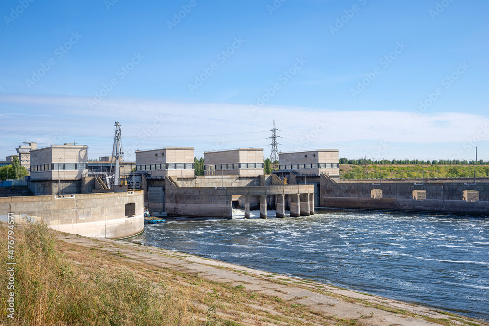 View of the locks, sunny September day. Volgograd, Russia