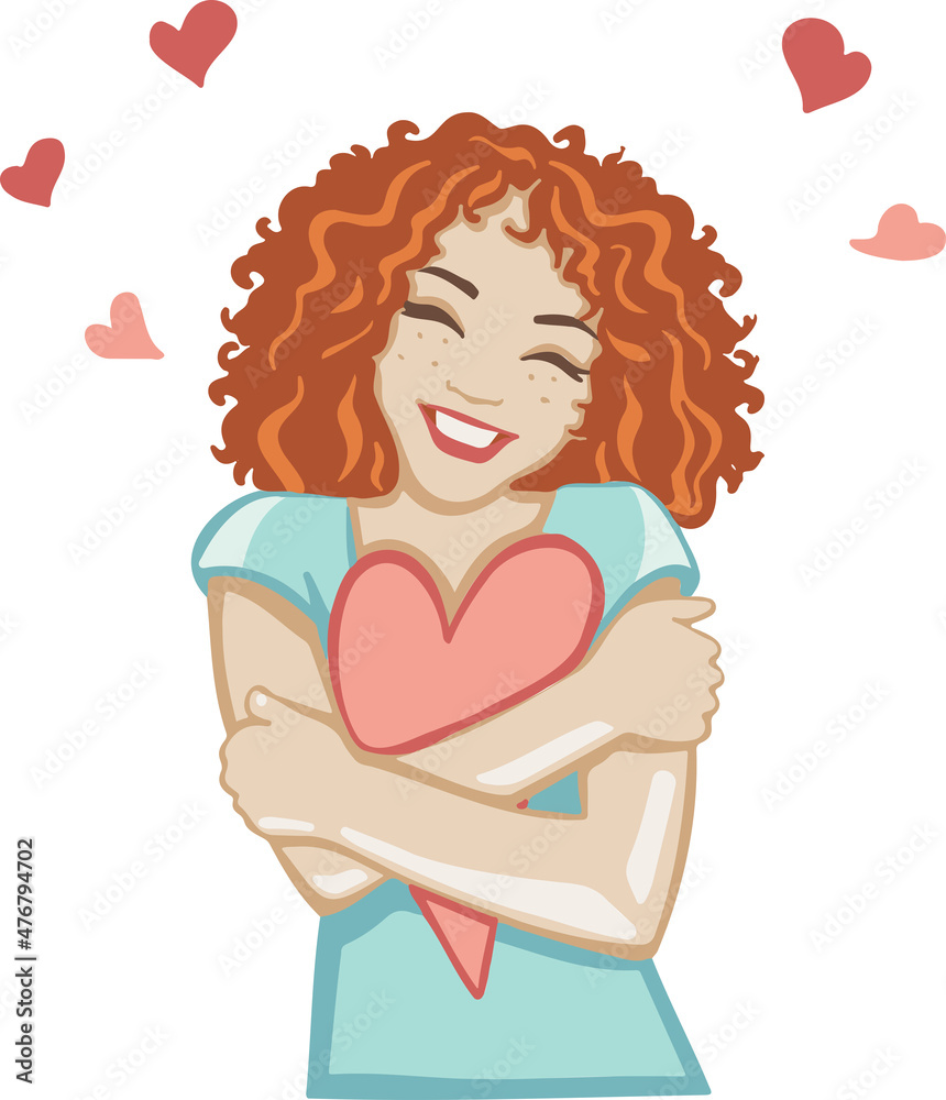 Girl self love harmony, self acceptance, icon Girl self love harmony, self acceptance, icon