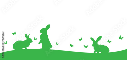 sfondo, coniglietti, sagome, silhouette, coniglietto, conigli