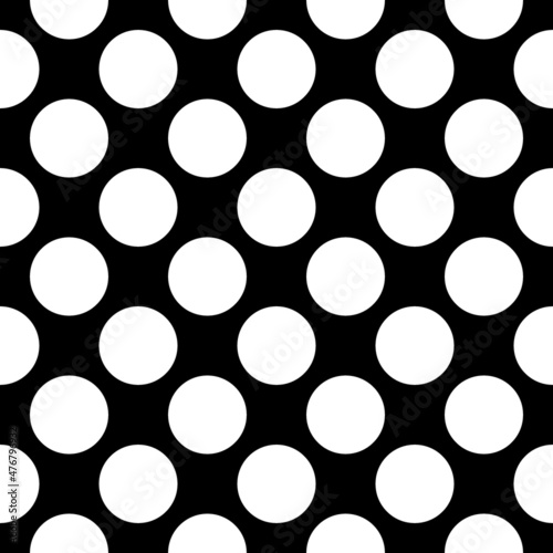 Seamless pattern. Circles ornament. Polka dot motif. Big dots wallpaper. Circular figures backdrop. Rounds background. Dotted motif. Digital paper, textile print, web design, abstract. Vector artwork.