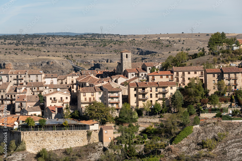 Vista panorámica del pueblo de Sepulveda, Castilla y León, España