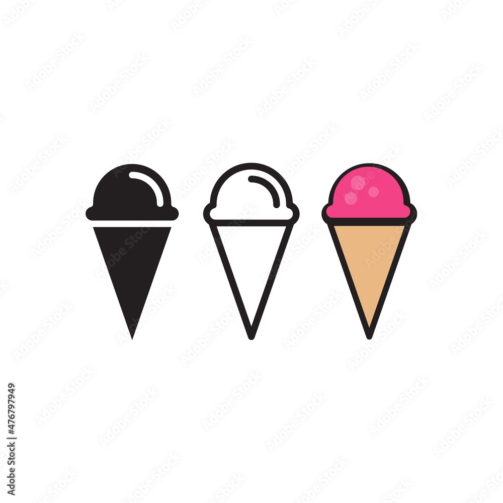ice cream icon design vector templates white on background