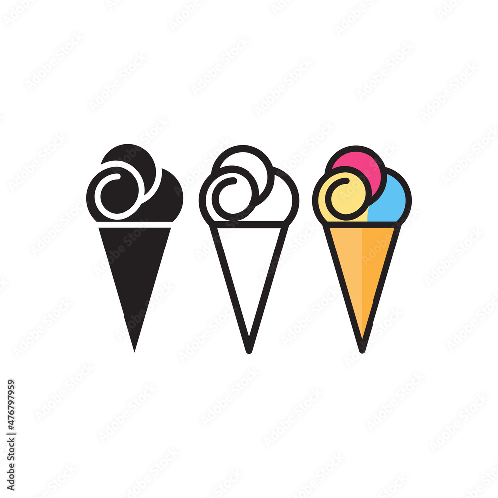 ice cream icon design vector templates white on background