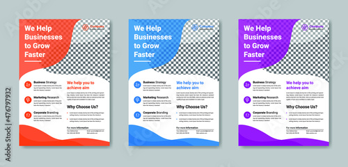 Corporate Flyer Design or Colorful Business Flyer Layout