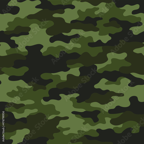 Camouflage texture seamless pattern. Abstract modern endless military bacnground for fabric and fashion textile print. Vector illustration.