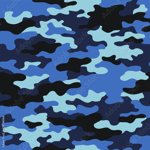 Camouflage texture seamless pattern. Abstract modern endless military bacnground for fabric and fashion textile print. Vector illustration.