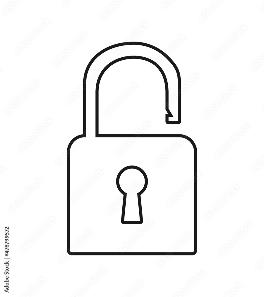 Padlock thin icon vector illustration Padlock thin icon vector illustration