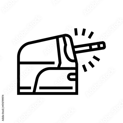 pencil sharpener automatically line icon vector. pencil sharpener automatically sign. isolated contour symbol black illustration