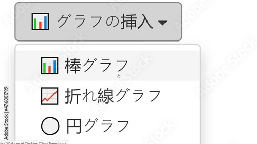 Japanese. Cursor Slides Over and Clicks Insert Bar Chart in Spreadsheet. Mouse Pointer on Device Computer Monitor Screen Clicking Add Column Graph on Worksheet File For Company Business Assignment