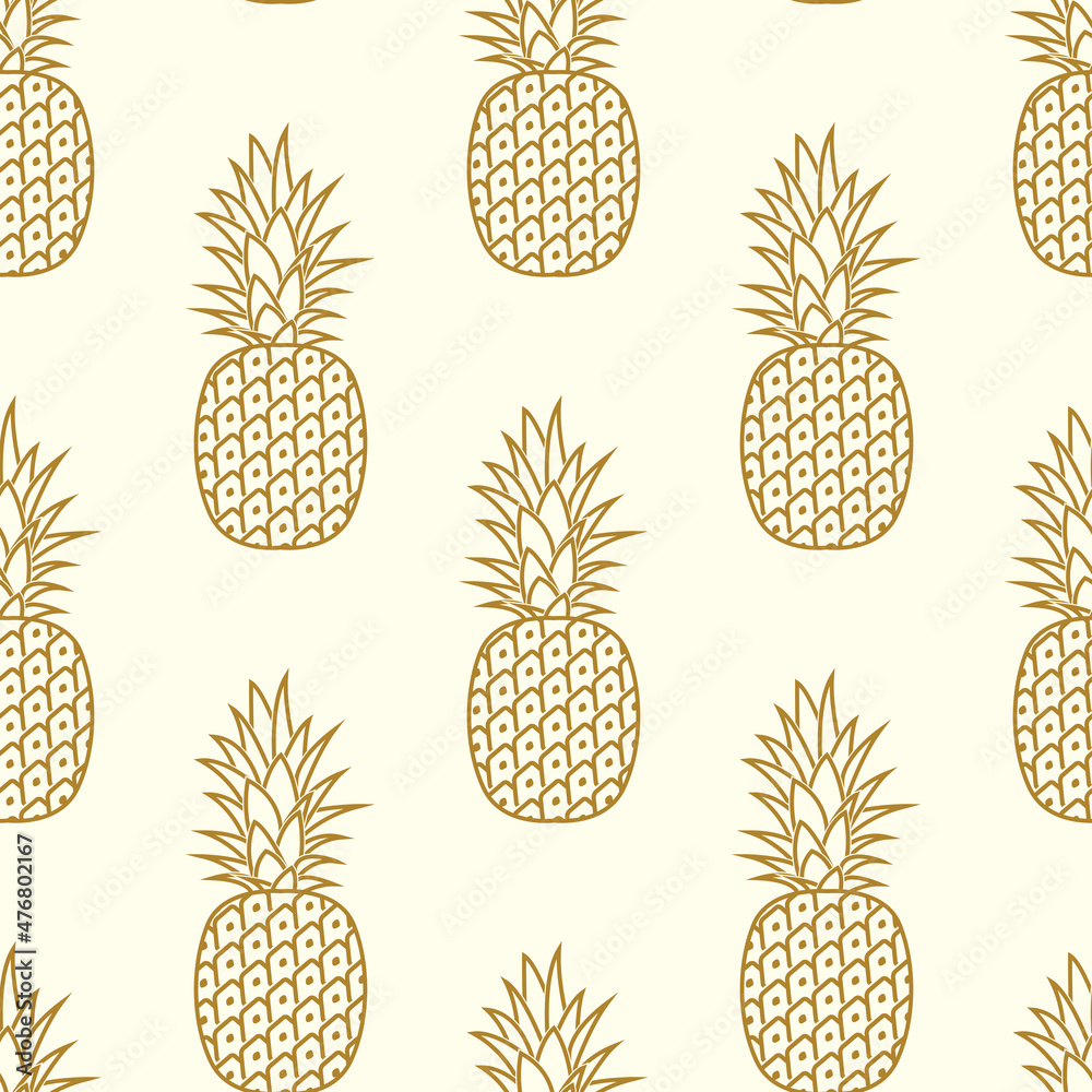 vector seamless golden pineapple pattern vector seamless golden pineapple pattern