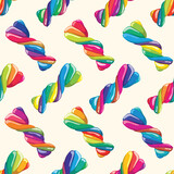 vector seamless pattern of twisted lollies