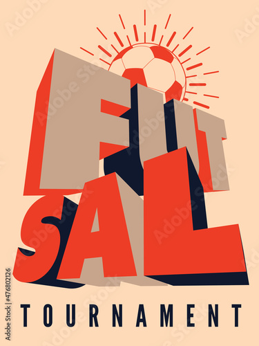 Cuadro en lienzo Futsal tournament poster, logo, emblem design