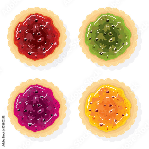 vector jam pie set