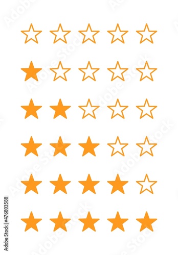 Rating, review, product rating, five-star collection. five star rating