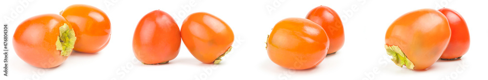 Collection of kaki isolated on a white cutout Collection of kaki isolated on a white cutout