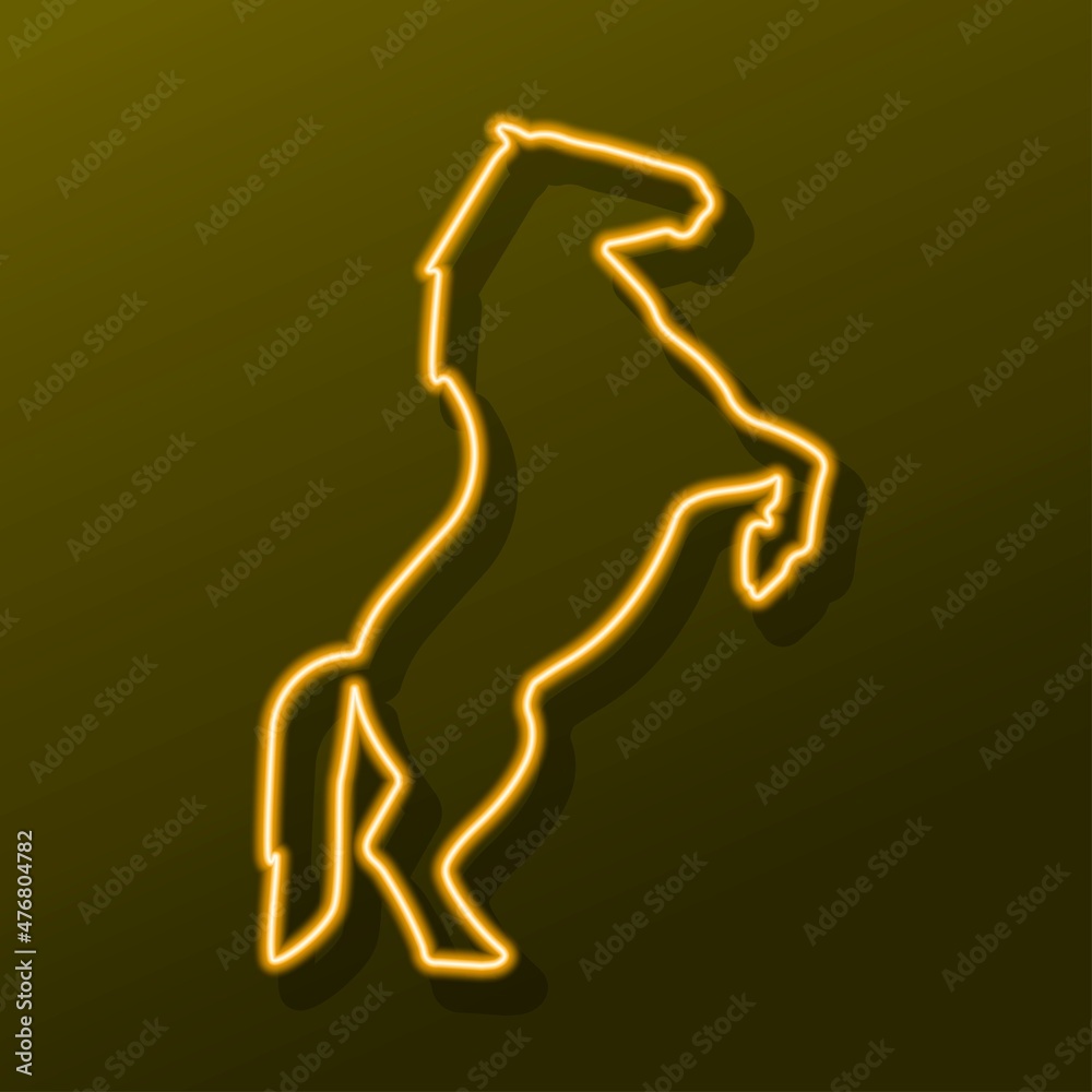 horse neon sign, modern glowing banner design, colorful modern design