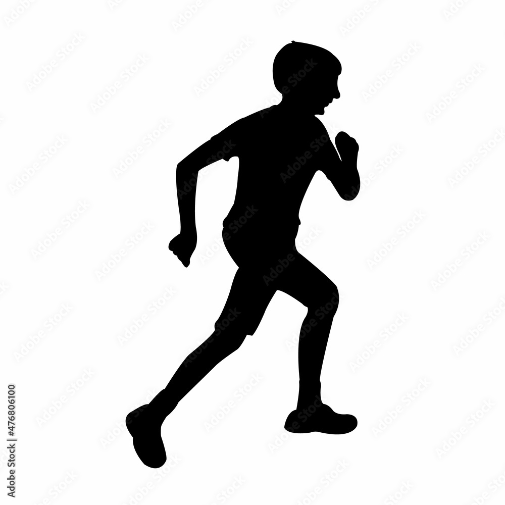a boy running body silhouette vector a boy running body silhouette vector