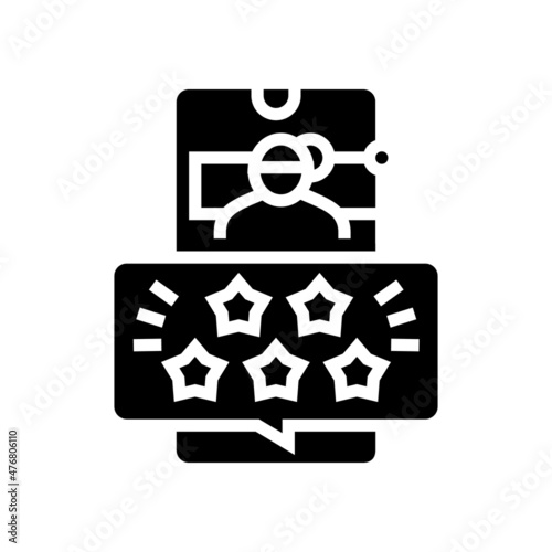 reviews babysitter glyph icon vector. reviews babysitter sign. isolated contour symbol black illustration
