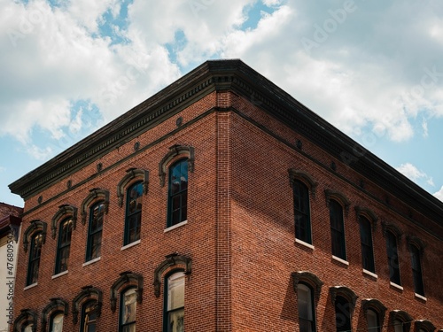 Brick building in downtown Cumberland, Maryland © jonbilous