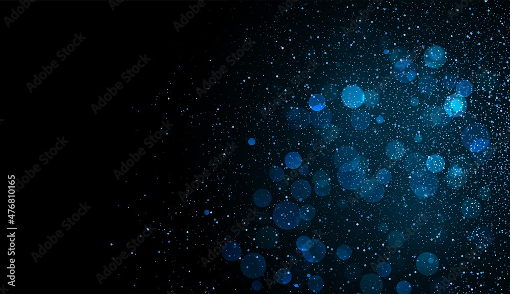 Holiday Abstract shiny color blue bokeh and glitter