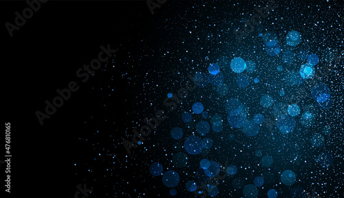 Holiday Abstract shiny color blue bokeh and glitter