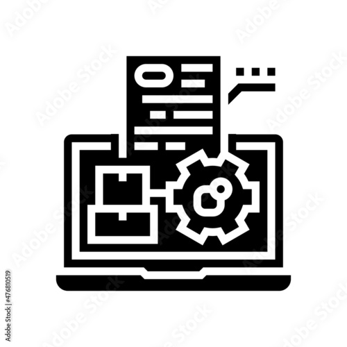 mrp process glyph icon vector. mrp process sign. isolated contour symbol black illustration photo