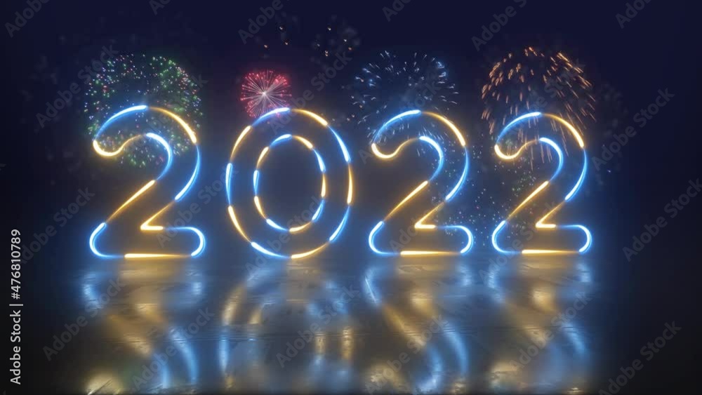happy new year neon background. 2022 happy new year neon background. 2022