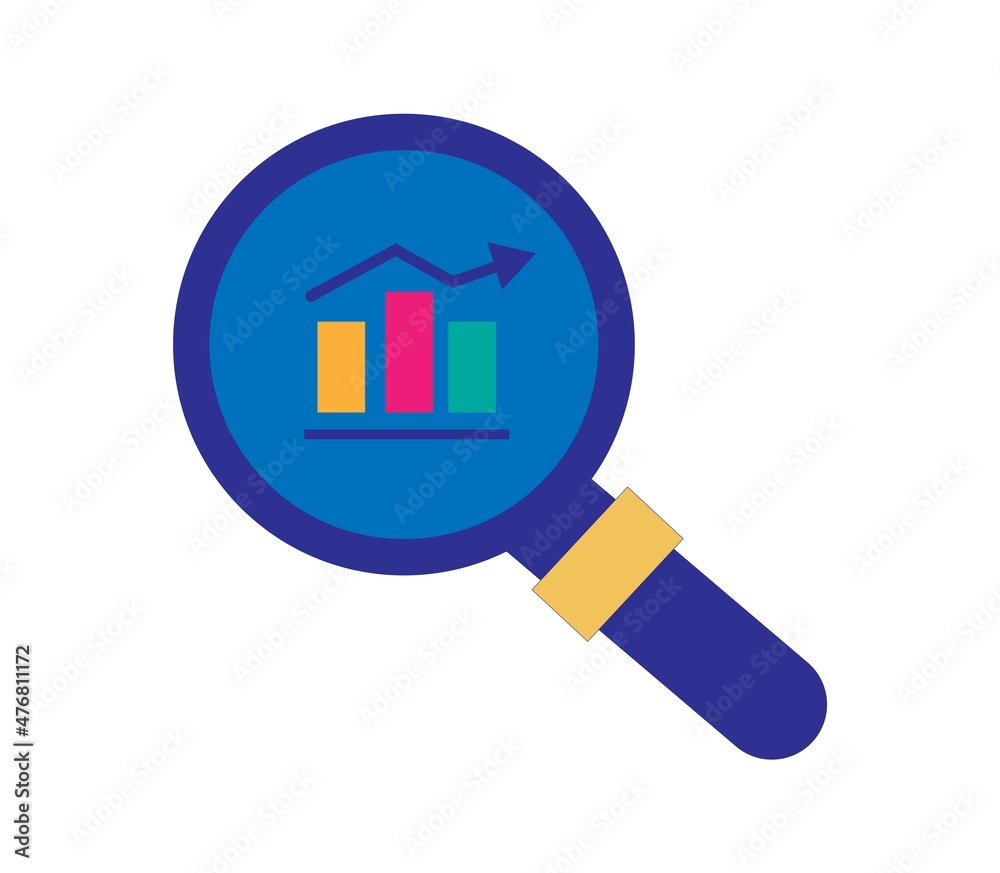 Magnifying Glass Stock Exchange Finance Icon Vector Logo Template Illustration Design. Vector EPS 10 Magnifying Glass Stock Exchange Finance Icon Vector Logo Template Illustration Design. Vector EPS 10