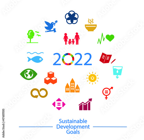 17 Sustainable Development Goals set by the United Nations General Assembly, Agenda 2030. Set of isolated icons. Vector illustration EPS 10