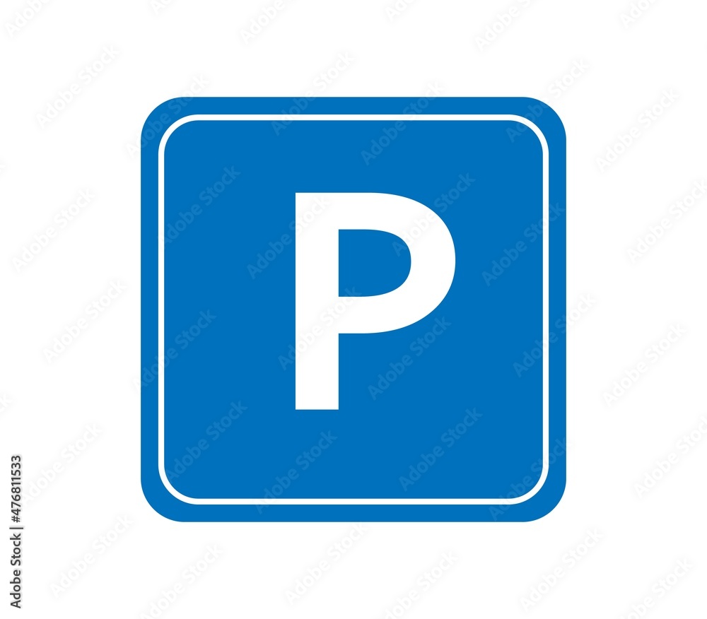 Blue Parking sign. Isolated vector illustration. Blue Parking sign. Isolated vector illustration.