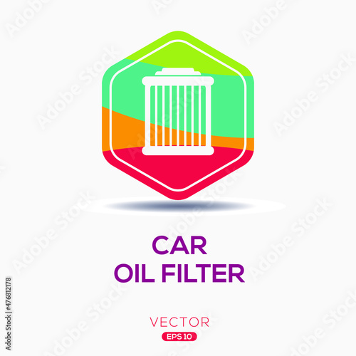 Creative (Car oil filter) Icon ,Vector sign.