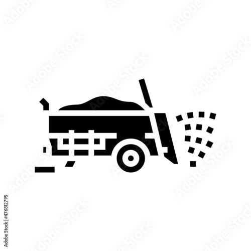 manure spreader farm machine glyph icon vector. manure spreader farm machine sign. isolated contour symbol black illustration