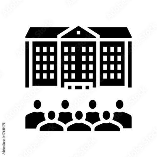 residence hall glyph icon vector. residence hall sign. isolated contour symbol black illustration