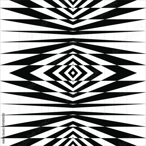 Black-White Optical Illusion Fro Background. Vector Illustration