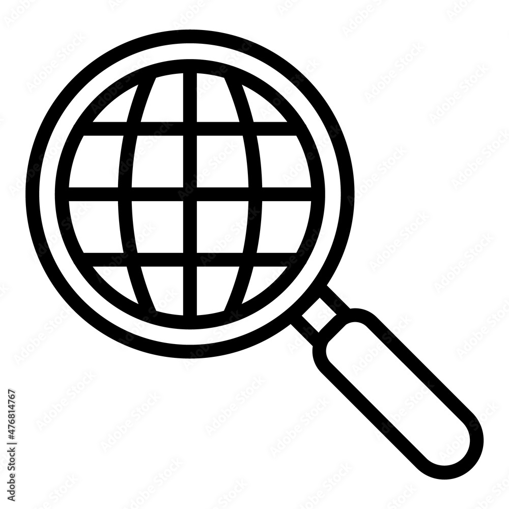 Global Search Planet Flat Icon Isolated On White Background Global Search Planet Flat Icon Isolated On White Background