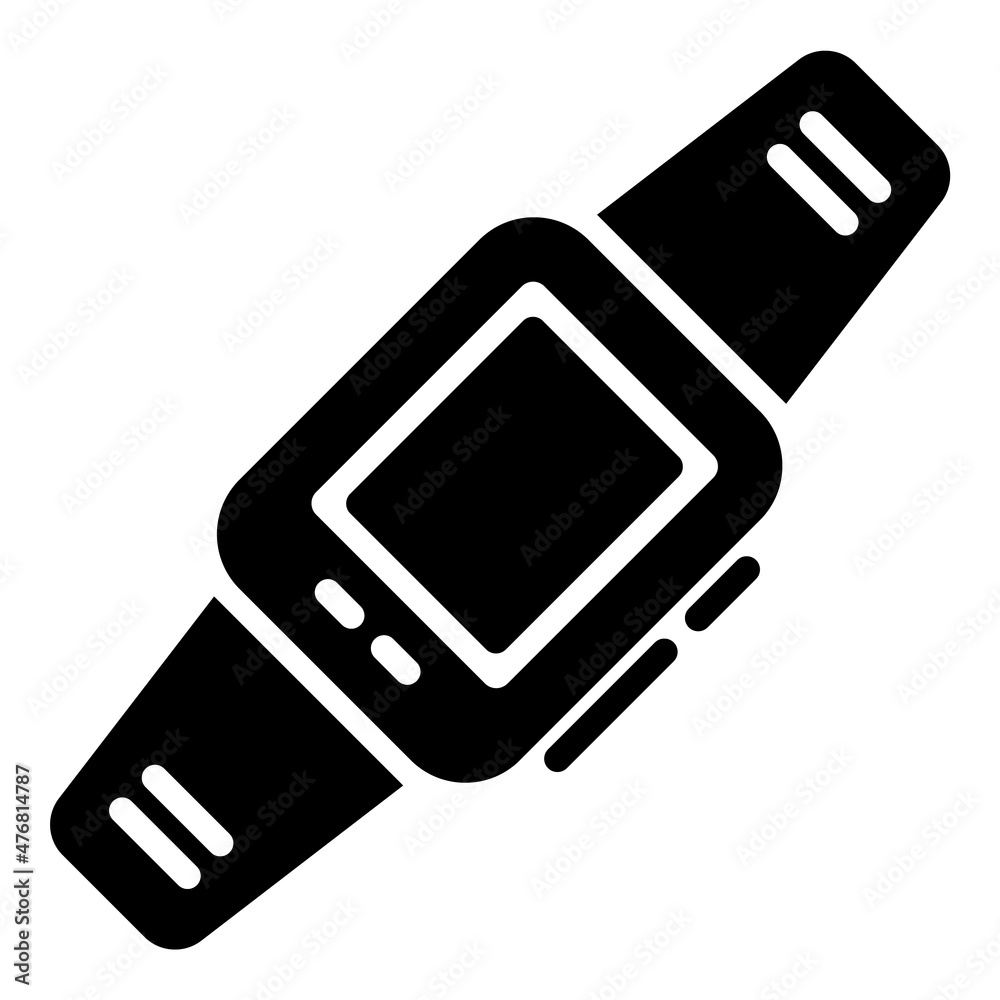 Smart Wrist Watches Flat Icon Isolated On White Background Smart Wrist Watches Flat Icon Isolated On White Background