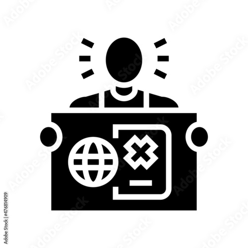 undocumented student glyph icon vector. undocumented student sign. isolated contour symbol black illustration