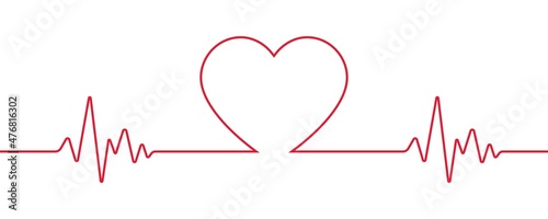 Love heartbeat line background, Pulse trace, ECG or EKG Cardio graph symbol for Healthy and Medical Analysis