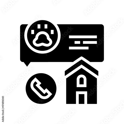 house calls domestic pet glyph icon vector. house calls domestic pet sign. isolated contour symbol black illustration photo