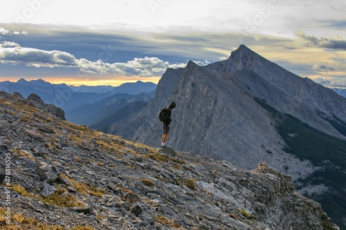 On the edge of the East End of Rundle in Canmore, Canada.