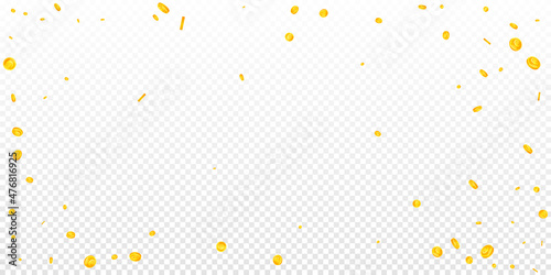 European Union Euro coins falling. Lovely scattered EUR coins. Europe money. Admirable jackpot, wealth or success concept. Vector illustration.