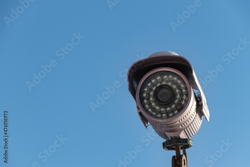 Video control camera and blue sky background