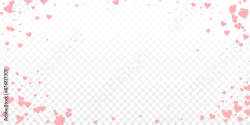 Pink heart love confettis. Valentine's day vignett