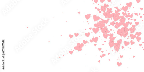 Pink heart love confettis. Valentine s day explosi